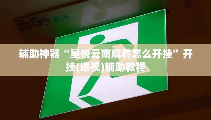 辅助神器“星悦云南麻将怎么开挂”开挂(透视)辅助教程