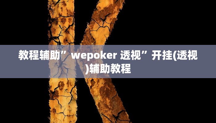 教程辅助”wepoker 透视”开挂(透视)辅助教程
