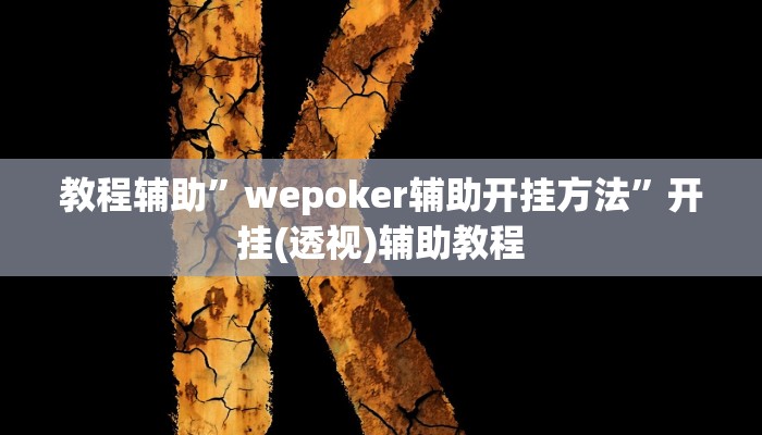 教程辅助”wepoker辅助开挂方法”开挂(透视)辅助教程