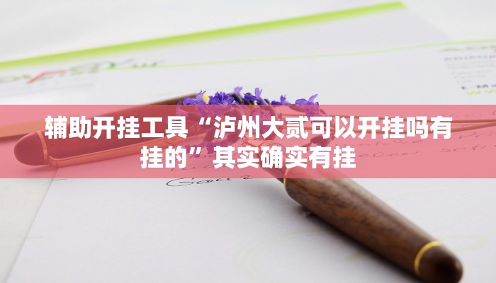 辅助开挂工具“泸州大贰可以开挂吗有挂的”其实确实有挂