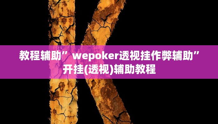 教程辅助”wepoker透视挂作弊辅助”开挂(透视)辅助教程